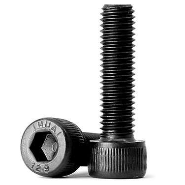 M6-1.0 x 30mm Socket Head Cap Screws, 12.9 Grade Alloy Steel, Allen Socket Drive, Black Oxide Finish, Machine Thread, 60 PCS