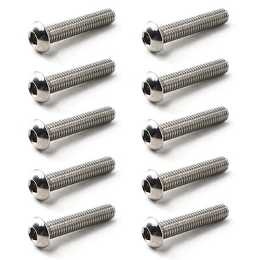 M10x30 Button Head Hex Socket Drive Screws 304 Stainless Steel Button Head Cap Screws (Pack of 10)