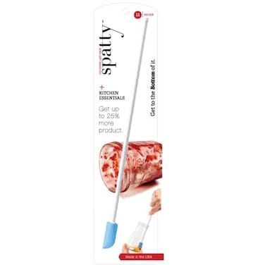 Spatty Daddy Kitchen Spatula (12 Inch Blue) Shark Tank Mom Made Scrapes Last Drop From Jars, Thin Kitchen Spatula, Reach Everything Spatula, Stocking Stuffers For Women, Kitchen Stocking Stuffers