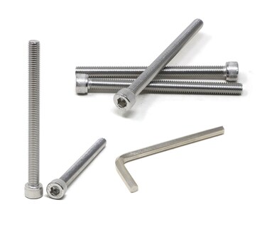 iexcell 5 Pcs M8 x 100mm Thread Pitch 1.25 mm Stainless Steel 304 Hex Socket Head Cap Screws Bolts Kit