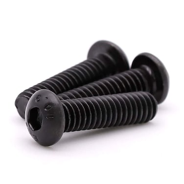 M8-1.25 x 16mm Button Head Socket Head Cap Screws, Grade 10.9 Alloy Steel, Allen Hex Drive, Full Machine Thread, Black Oxide Finish, 25 PCS