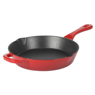 Crock Pot 10 Inch European Enameled Cast Iron Skillet - Gradient Red