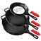 NutriChef 3pc Cast Iron Skillet Set - Nonstick Pans with Drip Spout, Silicone Handles, For All Cooktops