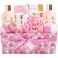 Spa Gift Baskets for Women, Spa Luxetique Bath Set, 12 Pcs Rose Gifts Set with Bubble Bath, Bath Bombs, Body Lotion, Hand Cream, Bath Gift Basket for Women
