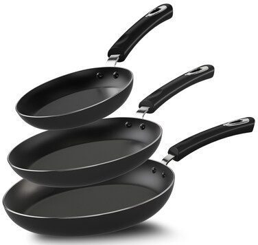 Utopia Kitchen Non-Stick Frying Pan Set with Induction Bottom, 3-Piece Nonstick Cookware Set Including 8, 9.5, and 11 Inch Frying Pans Nonstick with Bakelite Handle, PFOA Free, Dishwasher Safe, Grey