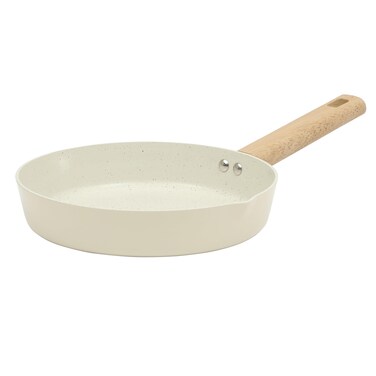 Gibson Home Marbleton 9.5 Inch Aluminum Fry Pan Cookware Non-Toxic Premium Ceramic Non Stick Frying Pan, Kitchen Egg Pan, Omelet Pan, Always Pan, Pots and Pans, Taupe, Induction Safe