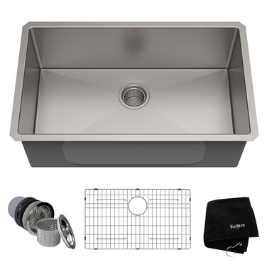 KRAUS Standart Pro 30 -inch Undermount Single Bowl 16 Gauge Stainless Steel Kitchen Sink, KHU100-30