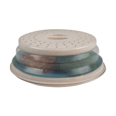 Handy Gourmet Beige Eco-Collapsible Splatter Shield-Keeps Microwave Clean