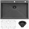 Ruvati 33 inch Gunmetal Black Stainless Steel Workstation Drop-in Topmount Kitchen Sink Single Bowl - RVH5003BL