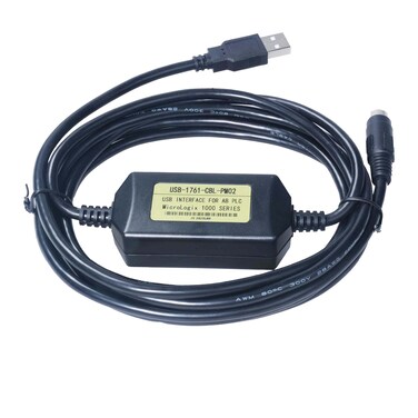 Avanexpress PLC Micrologix Cable USB Interface Compatible PLC Micrologix 1000, 1200, 1400 Series with USB-1761-CBL-PM02 8 Pin Round Aapater