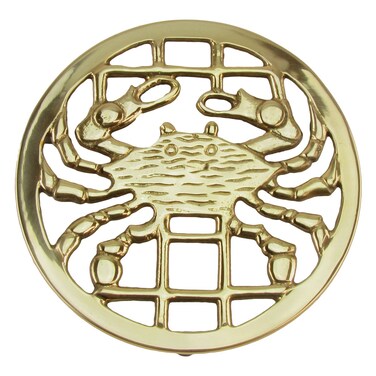 Treasure Gurus Solid Brass Crab Trivet Hot Stove Pot or Pan Holder