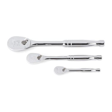 GEARWRENCH 3 Piece 1/4", 3/8" &amp; 1/2" Drive 84 Tooth Full Polish Teardrop Ratchet Set - 81206A-07