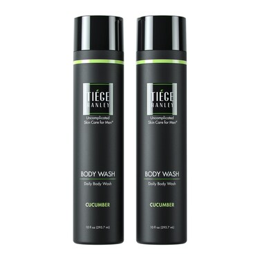 Tiege Hanley Mens Body Wash, Cucumber Scented - Hydrating &amp; Cleansing Daily Body Wash for Men Gently Removes Dirt, Sweat &amp; Oil - Non-Abrasive &amp; Sulfate-Free Shower Gel for Sensitive Skin