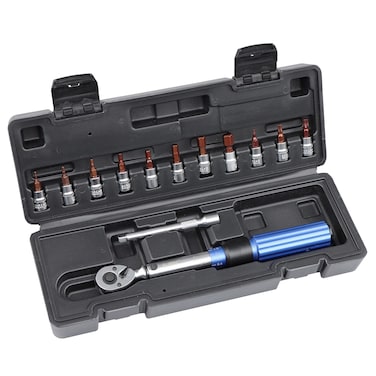 ABN Drive Click Torque Wrench Set 1/4in, 14pc - 2-20Nm Dual Direction Torque Wrench and Bit Bicycle Tool Set