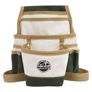 Graintex CS1829 10 Pocket Nail &amp; Tool Pouch, White