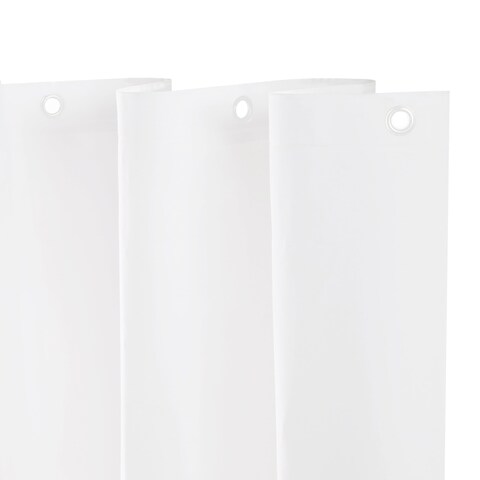 Kenney KN61430 Lightweight 3 Gauge Waterproof PEVA Shower Curtain Liner with Durable Eyelet Hang Holes and Weighted Magnetic Hem for Bathroom, 70&quot; W x 72&quot; H, White, 1-Pack