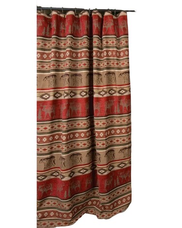 Carstens JB1104 Adirondack Shower Curtain Black, 72" X 72