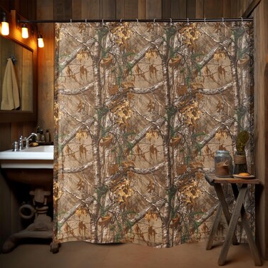 VISI-ONE Realtree Xtra Camouflage Shower Curtains, 72" x 72" Inch, Premium Quality Fabric, Hunting Shower Curtains for The Bathroom, Stalls, and Bathtubs, Easy Care, Machine Washable Bath Curtain