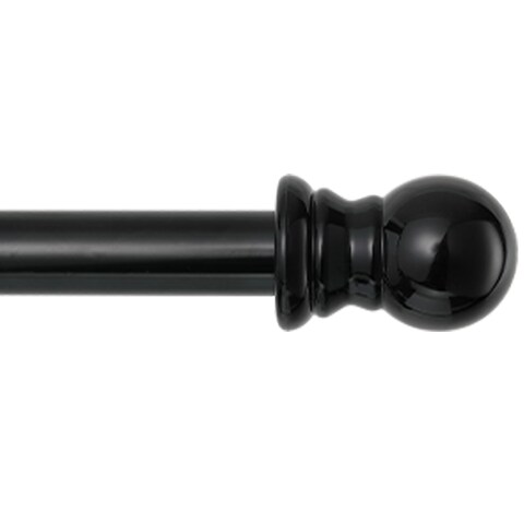 1 Inch Black Curtain Rods for windows, Heavy Duty Adjustable Splicing Single Curtain Rod with Brackets (30-90&quot;)