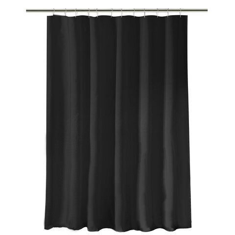 Bath Bliss Heavy Shower Curtain Liner, 12 Rust Resistant Metal Grommets, 3 Weighted Magnet Hem, Black
