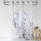 Lagute SnapHook Hook Free Shower Curtain with Snap-in Liner &amp; See Through Top Window   Hotel Grade, Machine Washable   71Wx74L, Blue Blossom