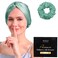 WIGI 100% Mulberry Silk Bonnet with Scrunchie Gift for Women, Silk Bonnet for Sleeping, Shower Cap Hair Bonnet, Silk Hair Wrap for Hair Care (100% Mulberry Silk (Bow design), Mint Green)