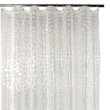 VENICE COLLECTIONS Shower Curtain Liner 3D Semi Transparent Heavy 8G Thick PEVA Waterproof Plastic Metal Grommets and Weighted Magnets 70 x 72 inches with Hooks Bubble Clear
