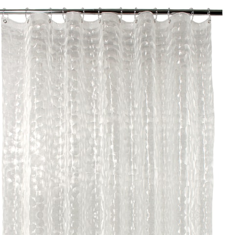 VENICE COLLECTIONS Shower Curtain Liner 3D Semi Transparent Heavy 8G Thick PEVA Waterproof Plastic Metal Grommets and Weighted Magnets 70 x 72 inches with Hooks Bubble Clear
