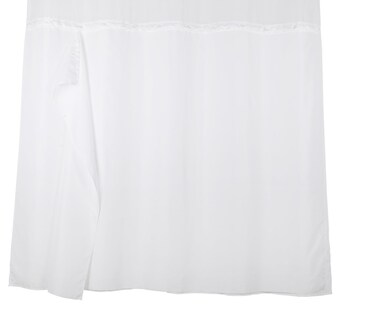 YQN Shower Curtain Liner with Snaps 70" W x 54" H Waterproof Polyester Fabric Bath Curtain with Magnet White