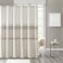 510 DESIGN Ramsey Shower Curtain, Embroidery Scroll Print Design with Built-in Liner, Modern Mid-Century Bathroom Decor, Machine Washable, Fabric Privacy Screen 72x72, Neutral