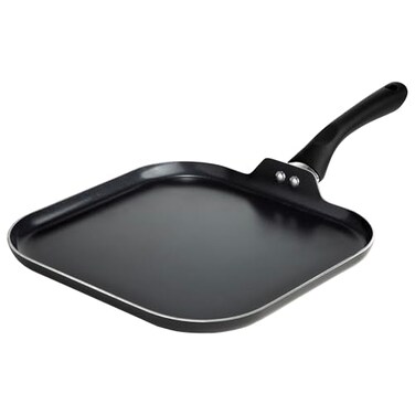 Ecolution Artistry Nonstick Square Griddle, Easy To Clean, Comfortable Handle, Even Heating, Dishwasher Safe Pots and Pans, 11-Inch, Black