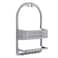 Bath Bliss Molded Shower Caddy   Bathroom Storage   Hangs Over Shower Head   6 Accessory Hooks   Holds Razors   Washcloths   Accessories   Suction Cup Stability   Grey