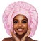 Satin Bonnet Silk Bonnet for Women,Hair Bonnet for Sleeping,Jumbo Bonnet Satin Silk Bonnet,Adjustable Tie Bonnet,Large Bonnets Sleep Cap with Stretchy Wide Tie Band for Long Curly Braid Hair(Pink)