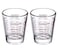 Measuring cup Espresso Shot Glass Liquid Heavy Glass Wine Glass 26-Incremental Measurement 1oz, 6 Tsp, 2 Tbs, 30ml (2 pack-red)