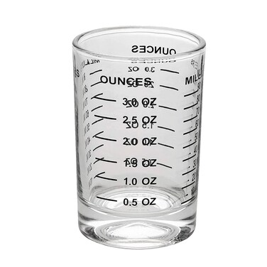 OGGI Measuring Shot Glass with Measuring Lines, 3oz / 90ml - Bartender Accessories, Jigger for Bartending, Shot Glass Measuring Cup with Ounces &amp; Milliliters