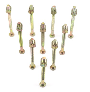 binifiMux 10-Pack M6 x 75mm Furniture Crib Baby Bed Bolt &amp; Barrel Nut Allen Head, Hex Drive Socket Cap Bolts, Zinc Plated