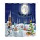 Mimihome Christmas Shower Curtain, Xmas Trees Winter Landscape Snowman Night Santa Sleight Present Box Waterproof Shower Curtains Bathroom, 72 x 72 Inch, Colorful