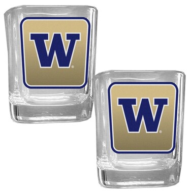 NCAA Siskiyou Sports Fan Shop Washington Huskies Square Glass Shot Glass Set 2 pack Team Color