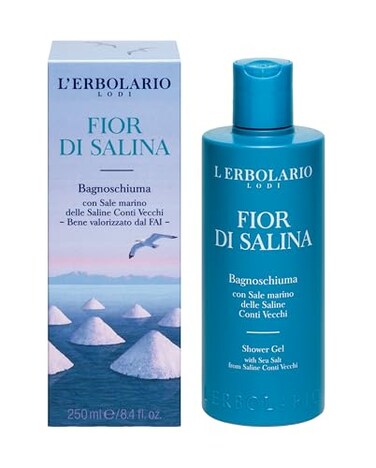 L'Erbolario Fior Di Salina Shower Gel - Foamy Gel Similar To Seafoam - Full Of Marine, Aromatic And Citrus Notes - Leaves The Skin Feeling Fresh And Soft - Paraben Free - Long Lasting - 8.4 Oz