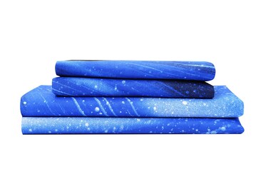 Bedlifes Galaxy Sheets Outer Space Sheet Set Galaxy Themed Sheets 4 pcs Flat Sheet&amp; Fitted Sheets with 2 Pillowcases(Light Blue Full)