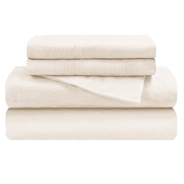 SUPERIOR Flannel-SH Sheet Set, Queen, Ivory