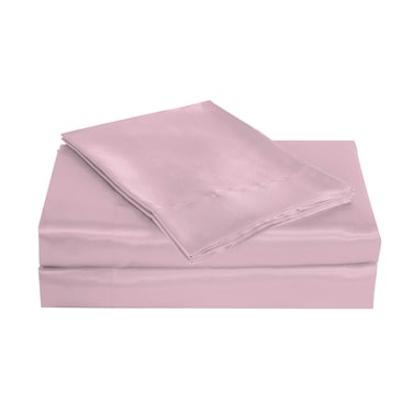 Belles &amp; Whistles Pink Satin Sheet Set, Twin