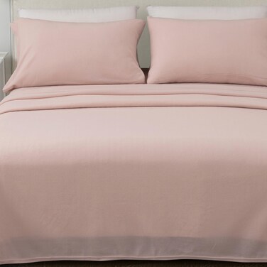 Great Bay Home 4 Piece Micro Fleece Queen Pink Sheet Set   Super Soft, Cozy Extra Plush Polar Fleece Bedding Sheets &amp; Pillowcases   Microfleece Winter Sheets (Queen, Blush Pink)