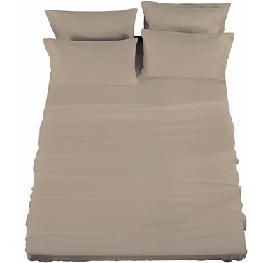 Raymond Waites 4 Piece Sheet Set, Cotton Rich, 400-Thread Count, Beige, Full Sheet Set