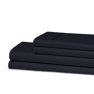 Superior 300 Thread Count Cotton Sheets, Modern Solid, Deep Pocket Bed Sheets, Lightweight, 4 Piece Bed Sheet Set, Includes; One Flat, One Fitted and Two Pillowcases, Queen, Navy Blue