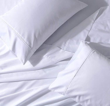 Abripedic Solid 300-Thread-Count, 100-Percent Cotton Percale, Breathable Crispy Split-King Sheets Set for Adjustable Beds, White