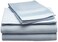 Superior Modal from Beechwood 300 Thread Bed Sheet Set, 1 Elastic Deep Pocket Fitted Sheet, 1 Flat Sheet, 2 Pillowcases, Soft Cool Sheets, Sateen Weave, Bedding Essentials, California King, Light Blue