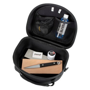 Trend Complete Sharpening Set: 6 Inch Diamond Bench Stone, Tapered File, Leather Strop, Lapping Fluid, Mirror Paste, Cleaning Block &amp; Storage Case, DWS/KIT/K