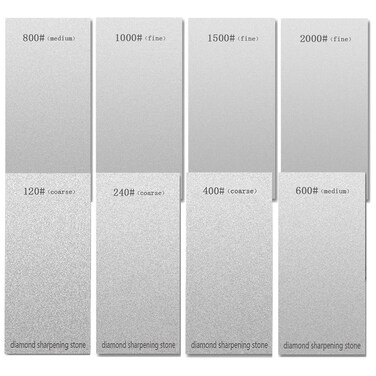 8 Pieces Diamond Sharpening Stone Set,Diamond Lapping Plate Coarse/Medium/Fine Grit,120/240/400/600/800/1000/1500/2000 Grit