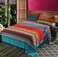 HNNSI 3 Pieces Exotic Striped Bohemia Flat Sheet with Pillow Shams,100% Sanded Cotton Thick Boho Bedding Sets Queen Size&acirc;&euro;&brvbar;